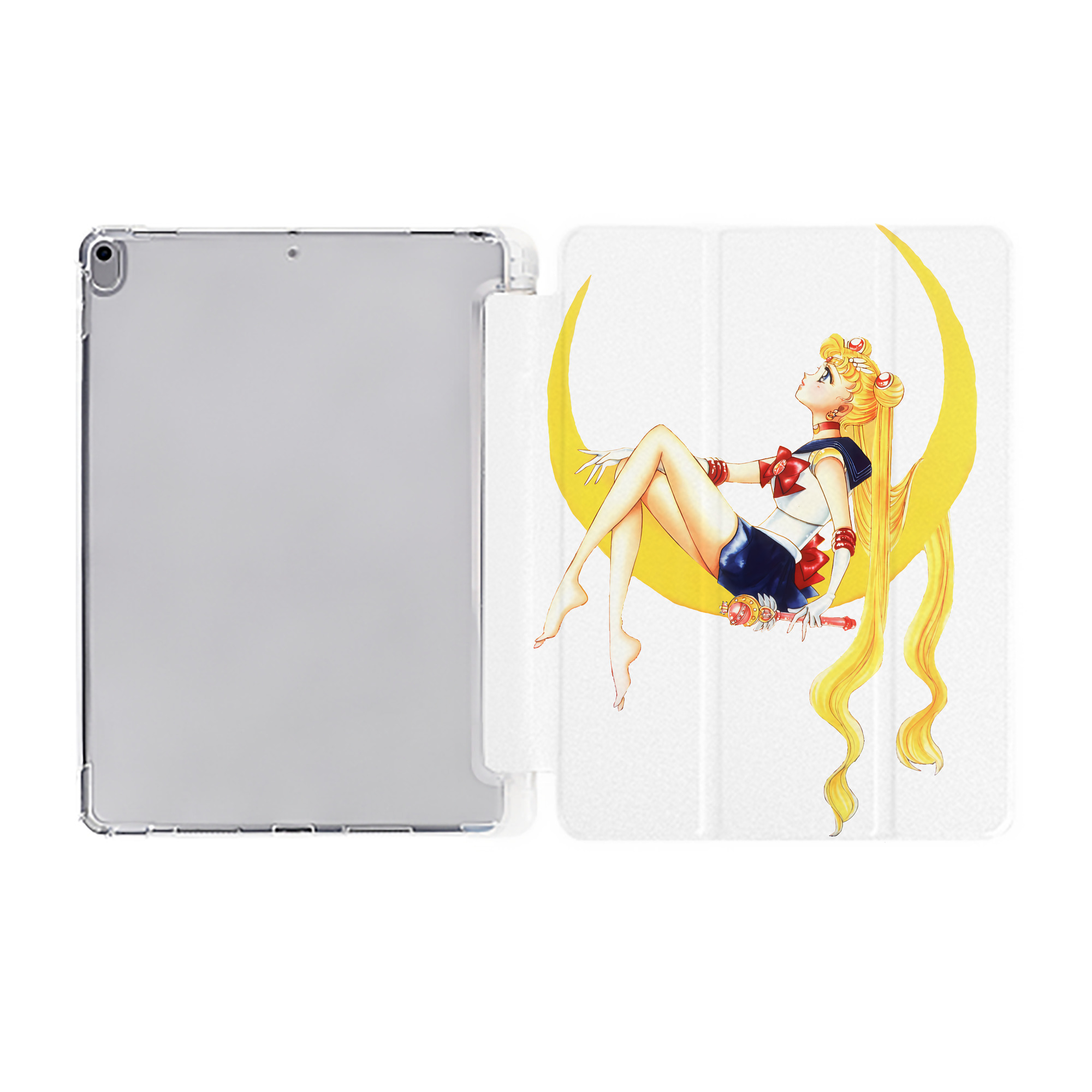 （画像用） 美少女戦士セーラームーン 月野 うさぎ つきの うさぎ Sailor Moon Tsukino Usagi IPad ケース ペン収納付き 三つ折りスタンド PUレザー×シリコン 対応機種9.5/10.5/10.9インチ